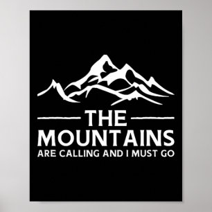 Póster Las montañas están llamando y debo ir. Retro Vin