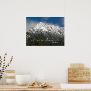 Póster Las montañas llaman a la montaña nevada