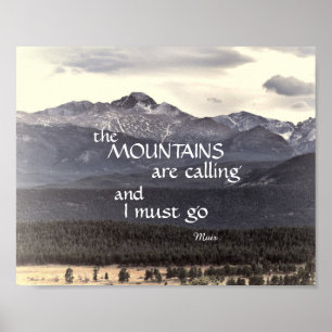 Póster Las montañas llaman cita al poster Muir