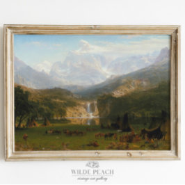 Póster Las Montañas Rocosas desembarcan en pintura vintag