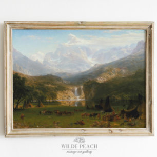 Póster Las Montañas Rocosas desembarcan en pintura vintag