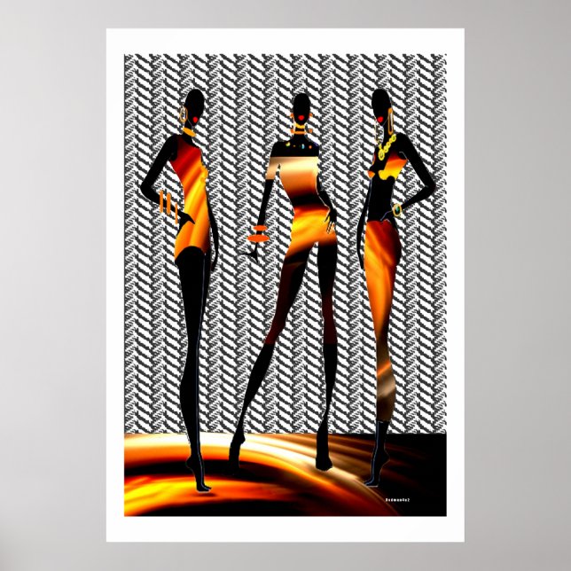 Póster Las mujeres africanas queman la moda (Frente)