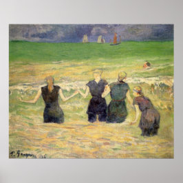 Póster Las mujeres bañan a Dieppe por Paul Gauguin