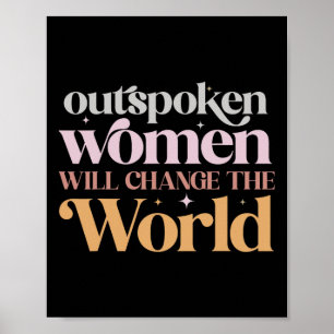 Póster Las mujeres cambiarán el poder Chica feminista mun