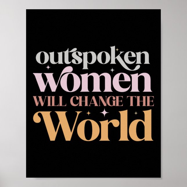 Póster Las mujeres cambiarán el poder Chica feminista mun (Frente)