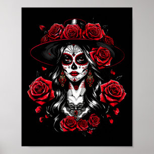 Póster Las mujeres de La Catrina Dia De Los Muertos Latin