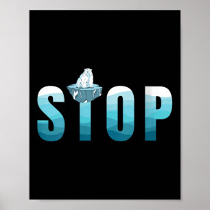 Póster Las mujeres detienen el oso polar de la contaminac