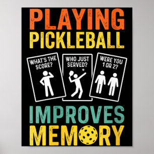 Póster Las mujeres jugando pickleball mejora la memoria d