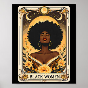 Póster Las mujeres negras afro pelo negro Historia del me