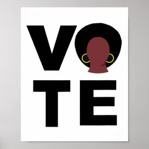 Póster Las mujeres negras votan por elecciones políticas 