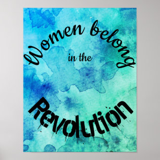 Póster Las mujeres pertenecen a la acuarela de la cita de