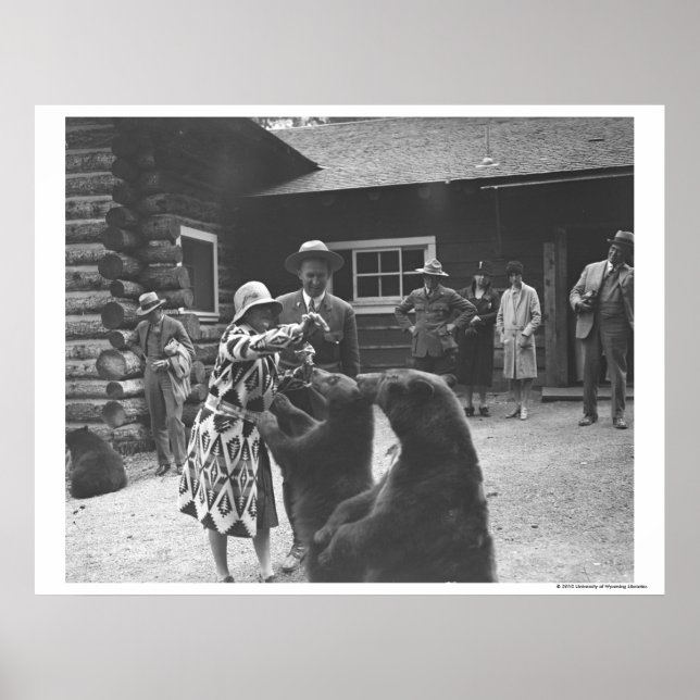 Póster Las mujeres que alimentan osos. (Frente)