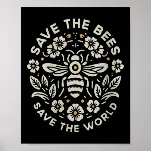 Póster Las Mujeres Salven A Las Abejas Salven A Las Abeja