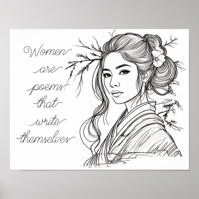 Póster Las mujeres son poemas que se escriben a sí mismas (Frente)