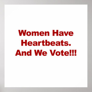 Póster ¡¡Las mujeres tienen latidos de corazón y nosotros