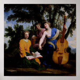 Póster Las musas Melpomene, Erato y Polymnia, 1652-55