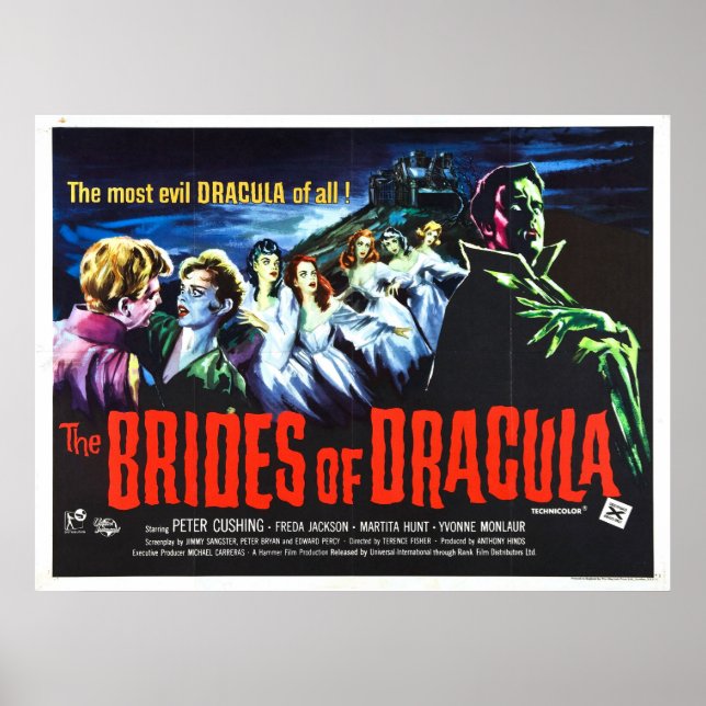 Póster Las novias de la película Drácula (Frente)