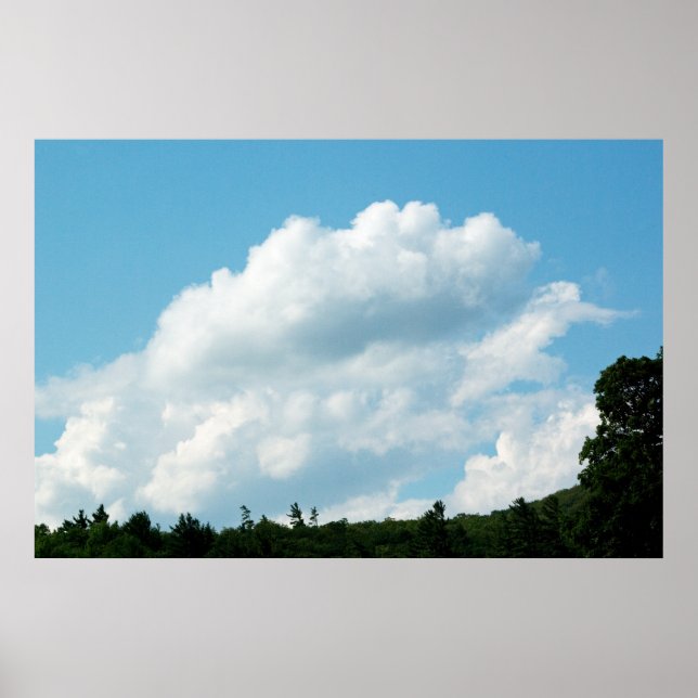 Póster Las nubes se encuentran con los árboles (Frente)