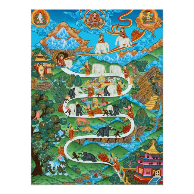 Póster Las nueve Abidings Mentales Samatha (Anverso)