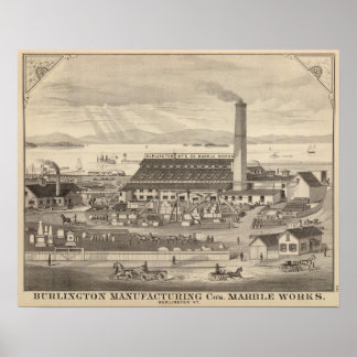 Póster Las obras de mármol de Burlington Manufacturing Co