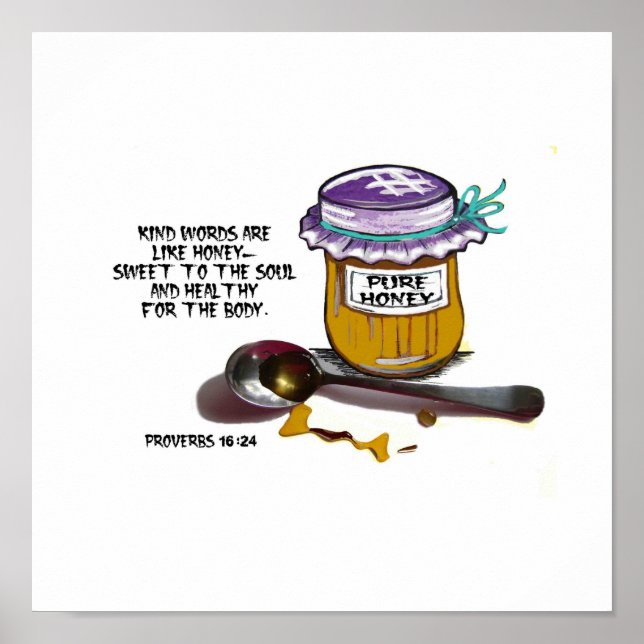 Póster Las palabras cordiales son como el Poster de miel (Frente)