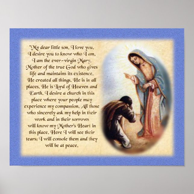 Póster Las palabras de Nuestra Señora de Guadalupe (Frente)