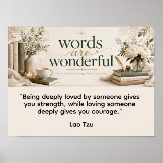 Póster Las palabras son maravillosas Lao Tzu