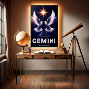 Póster Las palomas de zodiaco de Gemini en armonía