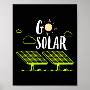 Póster Las paneles solares de energía solar se vuelven so