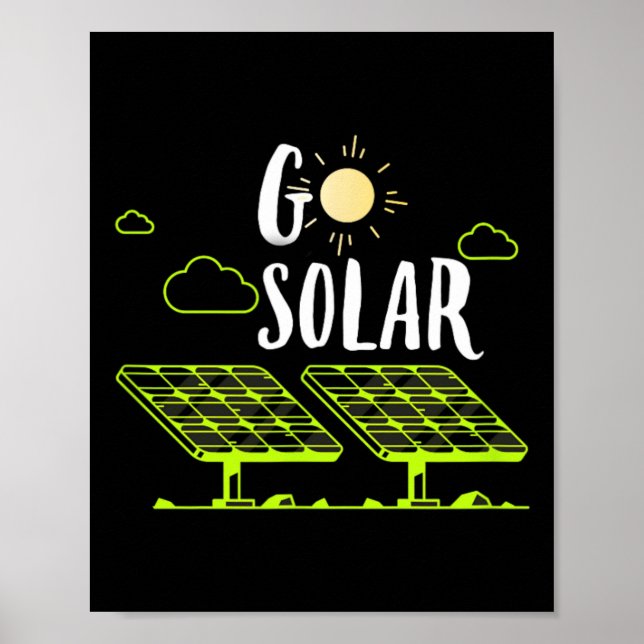 Póster Las paneles solares de energía solar se vuelven so (Frente)