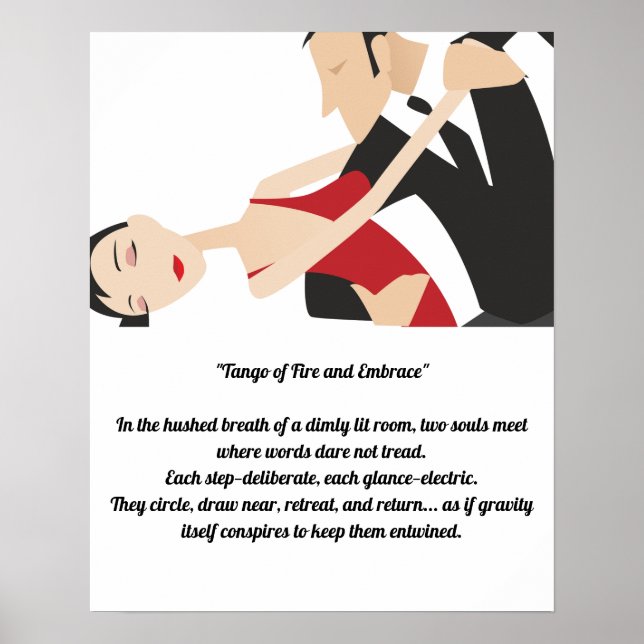 Póster Las parejas de tango bailan el romance y la pasión (Frente)