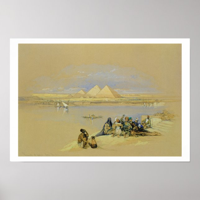 Póster Las pirámides en Giza, cerca de El Cairo (c/c) (Frente)