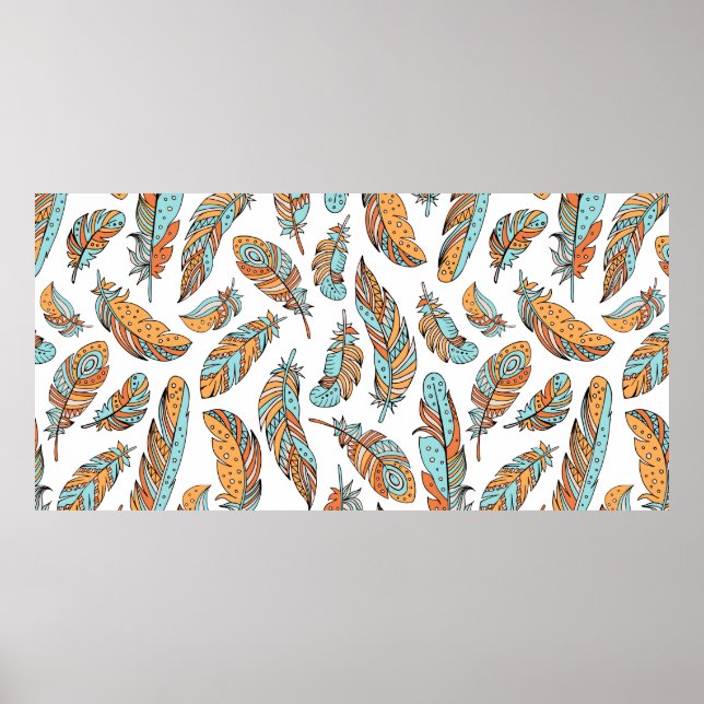 Póster Las plumas decorativas son un patrón impecable. Di (Frente)
