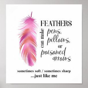 Póster Las Plumas Pueden Hacer Plumas, Pilares, Flechas E