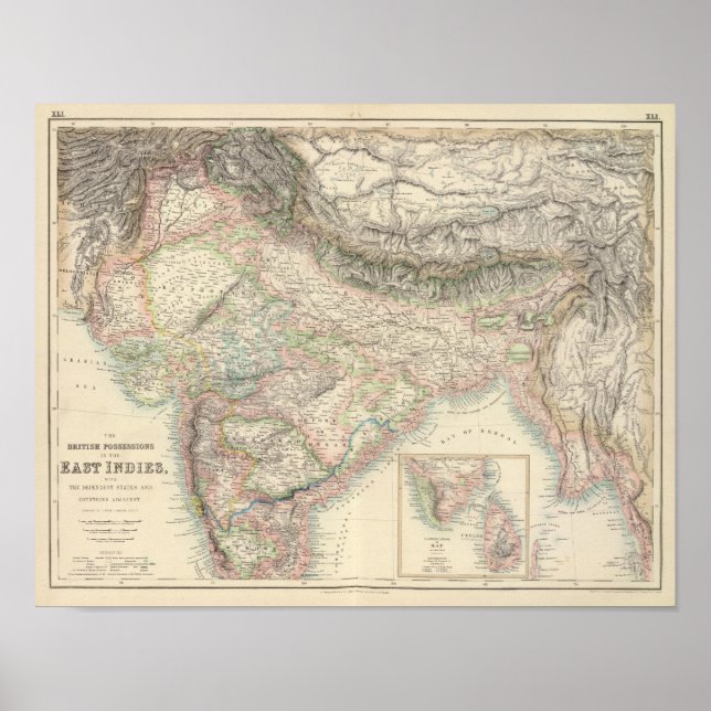 Póster Las posesiones británicas en las Indias Orientales (Frente)