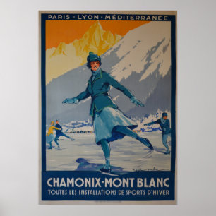 Póster las primeras olimpiadas de invierno de 1924