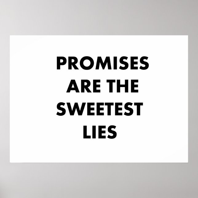 Póster Las promesas son las mentiras más dulces (Frente)