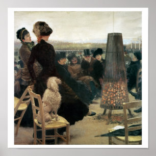 Póster Las razas en Auteuil, parte de un tríptico (aceite