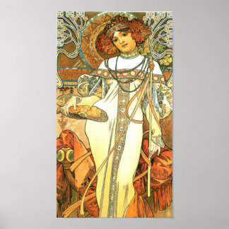 Póster Las razones: Otoño - Alphonse Mucha (1900)