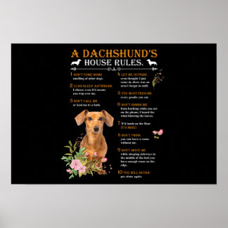 Póster Las reglas de la casa de un Dachshund