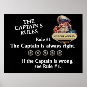 Póster Las reglas del capitán - el capitán siempre tiene 