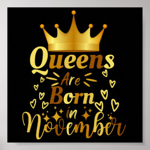Póster Las Reinas De Cumpleaños Nacen En Noviembre