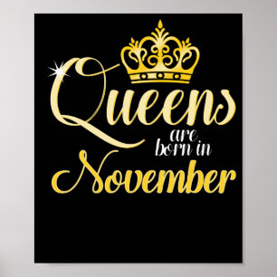 Póster Las reinas nacen en noviembre Cumpleaños de las Ch