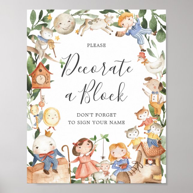 Póster Las rimas de las enfermeras Baby Shower decoran un (Frente)