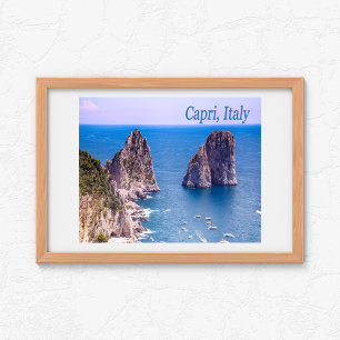Póster Las rocas Faraglioni de Capri, Italia
