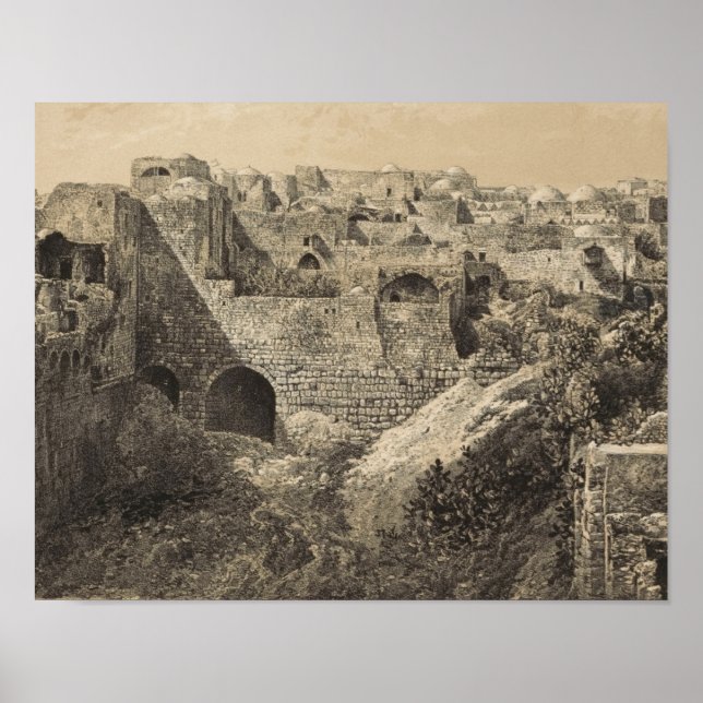Póster Las ruinas del estanque de Bethesda en Jerusalén (Frente)