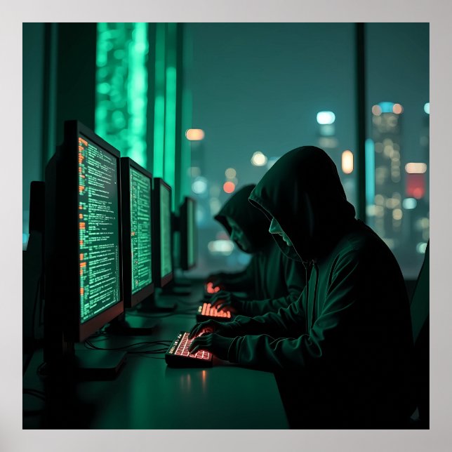 Póster Las sombras de la IA del submundo digital (Frente)