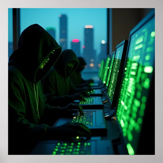 Póster Las sombras de la IA del submundo digital (Frente)