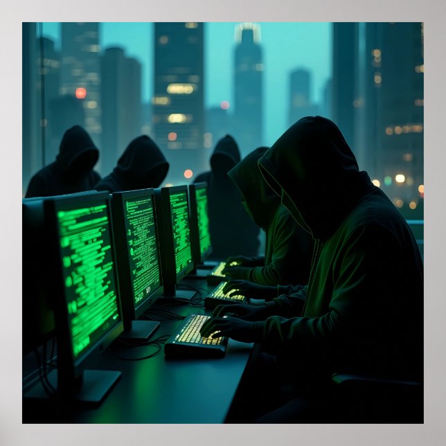 Póster Las sombras de la IA del submundo digital (Frente)