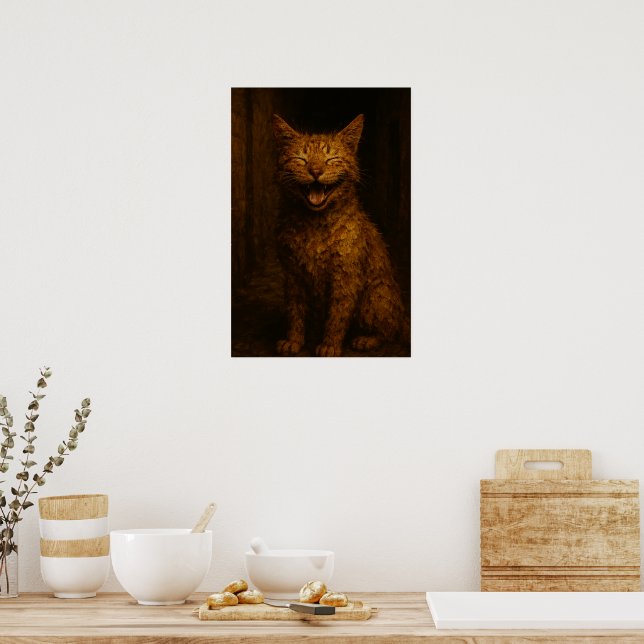 Póster Las Sonrisas son Gratis: El Gato de Callejón Sonri (Cocina)